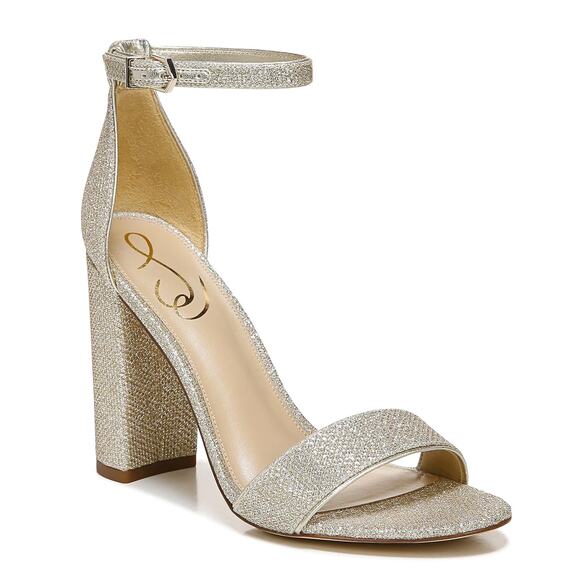 Sam Edelman Yaro Ankle Strap High Heel Sandal 11 Gold Open Toe Formal Party - Picture 3 of 8